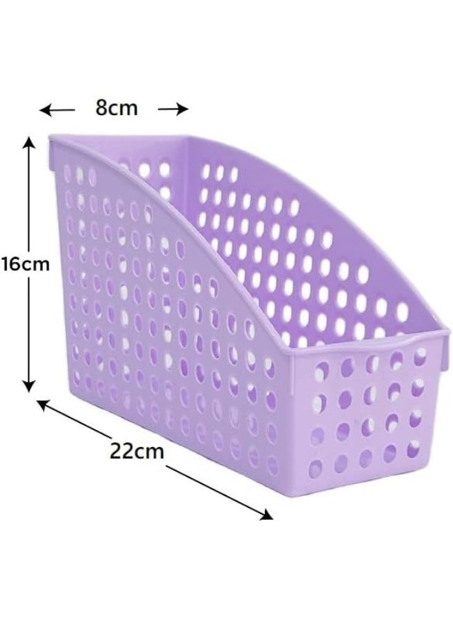 Versatile general-purpose baskets for storing and organizing various files and documents; 22 x 8 x 15.5 cm, purple. - Image 3