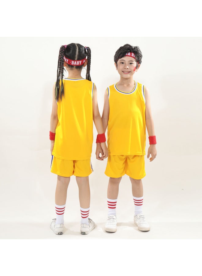 Children's Basketball Uniform Set Printed Boys' Vest Jersey Girls Youth Sports Performance Spring And Summer Training Clothes