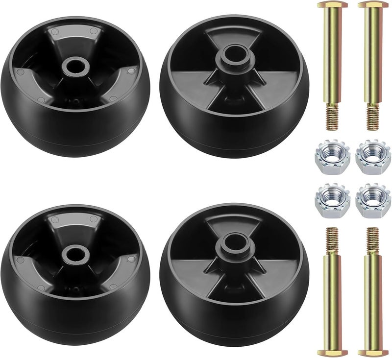 Techecook Upgraded 734-04155 Deck Wheels Fit for MTD, Cub Cadet Mower by - Replaces Toro 112-0677 72-025 210-275, Troy Bilt 938-3056 5-Inch Deck Wheel with Bolts Nuts 4 Pack - Image 1