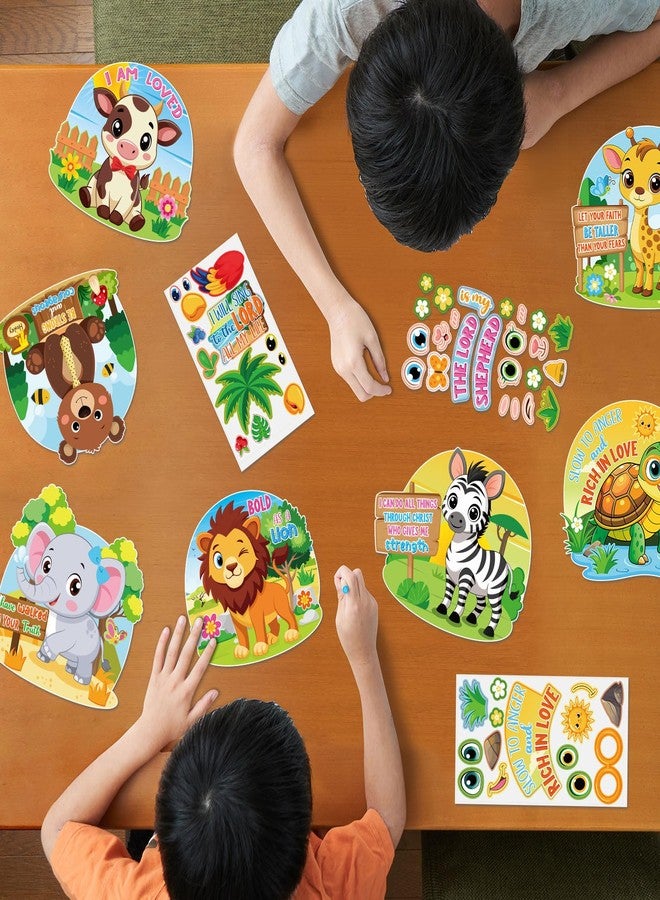 Resholder 30 Sets Safari Crafts Christian Religious Stickers Sunday School Stickers Jesus Bible Ornaments Summer DIY Jungle Animal Craft for Church Zoo Classroom Graduation Christian VBS Party Favors - Image 4