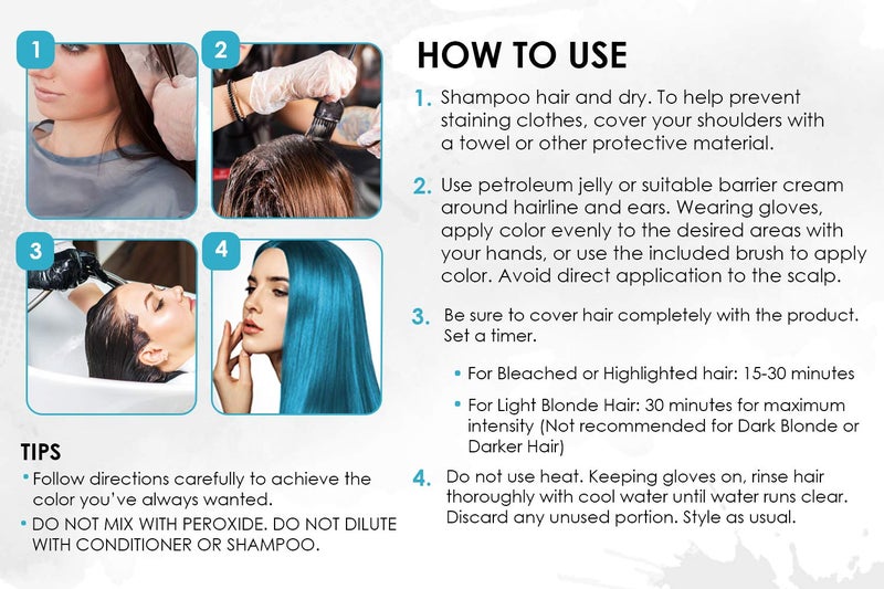 Punky Colour Box Kit Turquoise Semi Permanent Hair Color - Vegan, Cruelty-Free Conditioning Hair Dye, Lasts Up to 35 Washes - Image 5