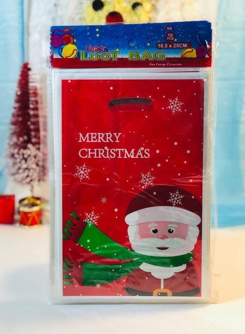 Christmas 2025 Printed Christmas bags Heavy material Package bag: 10 pieces Size: 16.5*25 cm