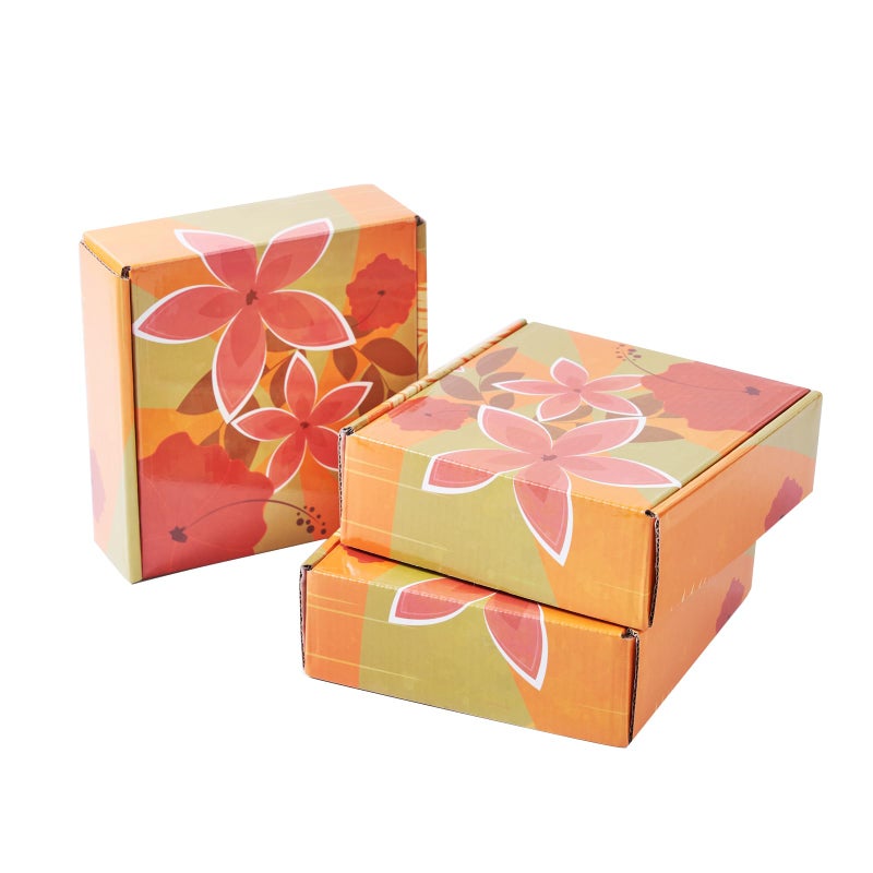 soxuding 25 Pack Hawaiian Small Shipping Boxes For Small Business  6X6X2In Colorful Dolphins Palm Trees Flowers Floral Cardboard Boxes For Packaging - Image 5