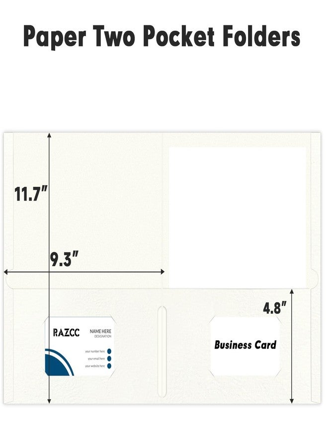 RAZCC Two Pocket Folders, RAZCC 50 Pack 2 Pocket Folders Fit Letter Size Paper, Paper Folders with Pockets for School Office Business Home (White) - Image 2