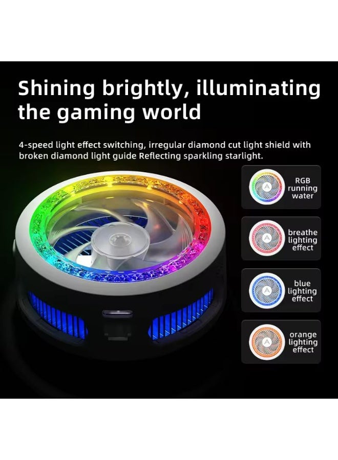 PIVA B3 Magnetic Phone Cooler 25W High Power Semiconductor Radiator with Detachable Back Clip, Smart Anti-Condensation Temperature Control RGB Cooling Fan for iPhone 15 14 13 Pro Max, iPad Tablet, Android Gaming Device, Prevent Overheating for PUBG Mobile - Rose Pink - Image 5