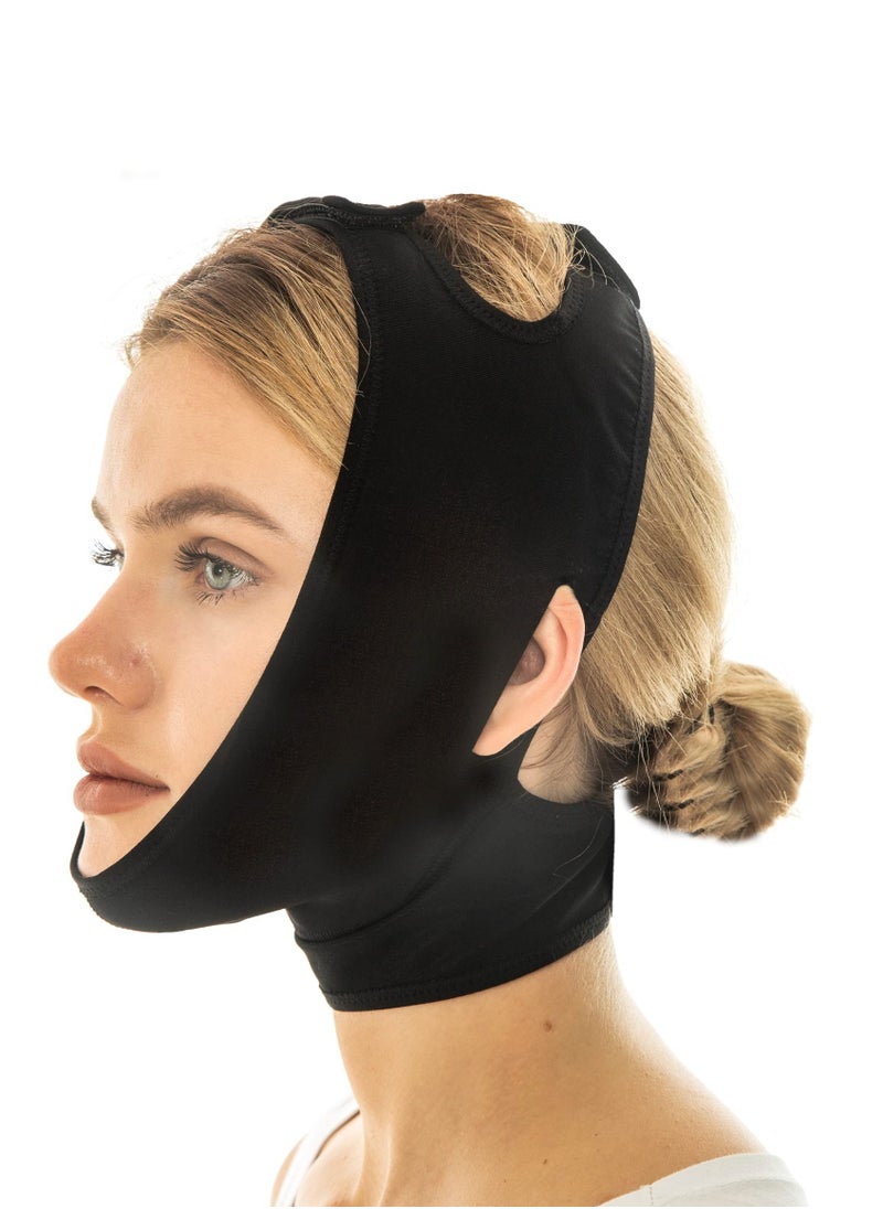 XiuWoo Post Surgery Neck and Chin Compression Wrap Bandage, Face Slimmer, Jowl Tightening, Neck Coverage, Chin Lifting Strap for Women  - Image 2