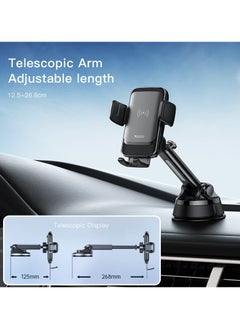 Yesido C188 15W Automatic Induction Wireless Charging Car Holder(Black)