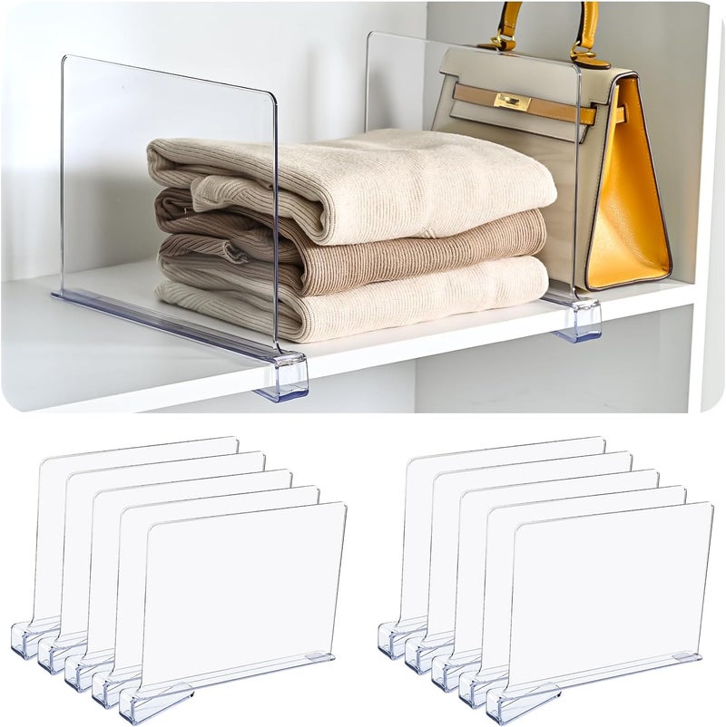 Uni HIMO Shelf Dividers，Vertical Purse Organizer for Closet，Thickened and Sturdy Shelf Organizer for Sweater, Shirts, Handbags,8" Tall x 11" (10 Pcs) - Image 1