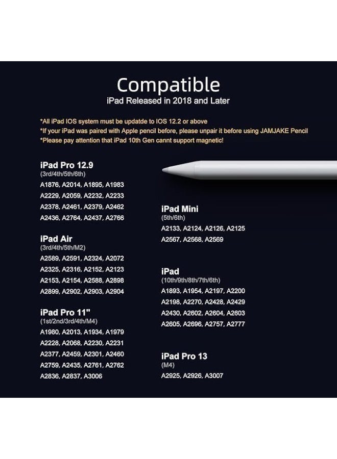 Terabyte Stylus Pen for iPad 2024-2018 with Faster Charge,Tilt Sensor Compatible with iPad Pro 11/13 M4,iPad Air 11/13 M2,iPad Pro 11/12.9",iPad 10/9/8/7/6th,iPad Air 5/4/3rd,iPad Mini 7/6/5 - Image 3