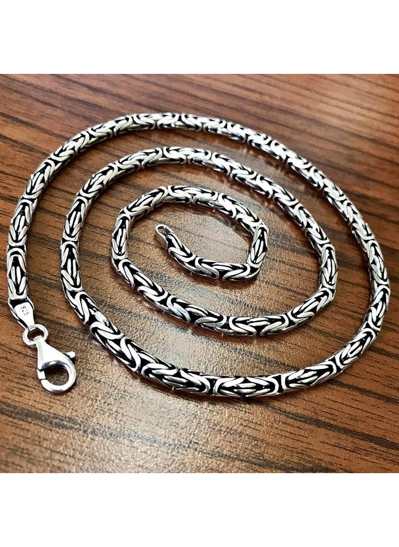 Takı Dükkanı Jewelry Shop Silver King Men's Necklace Chain 55CM 5mm 51GR msn18-5  - Image 1
