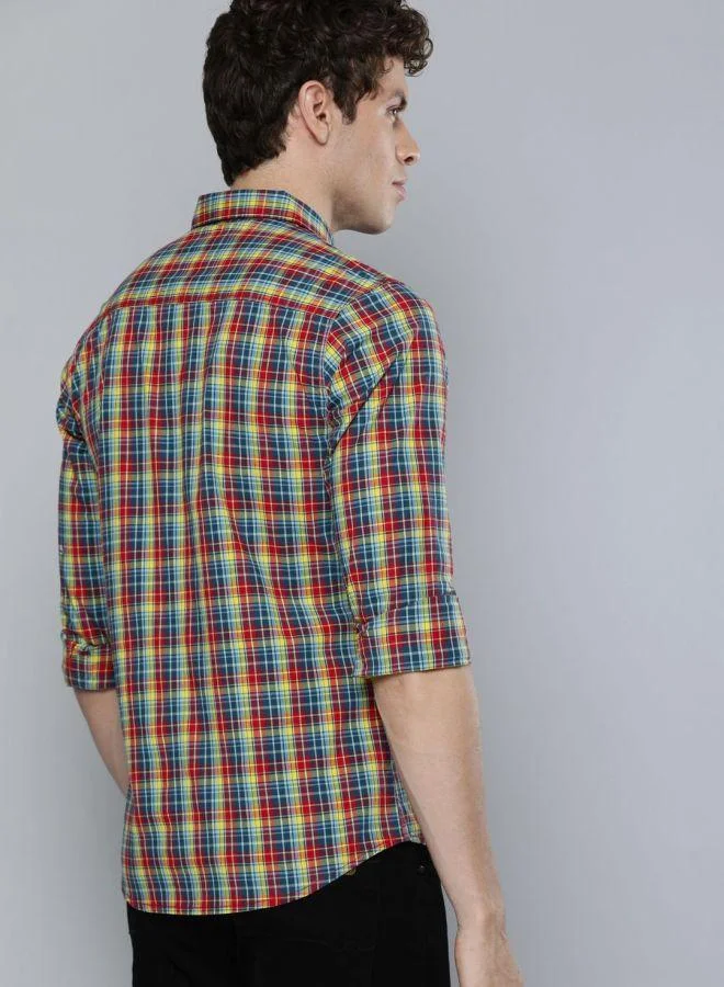 The Indian Garage Co The Indian Garage Co Men Multi Slim Fit Checked Shirt