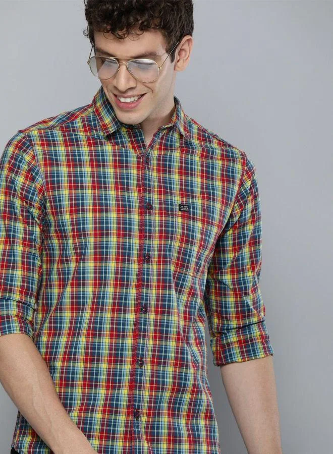 The Indian Garage Co The Indian Garage Co Men Multi Slim Fit Checked Shirt