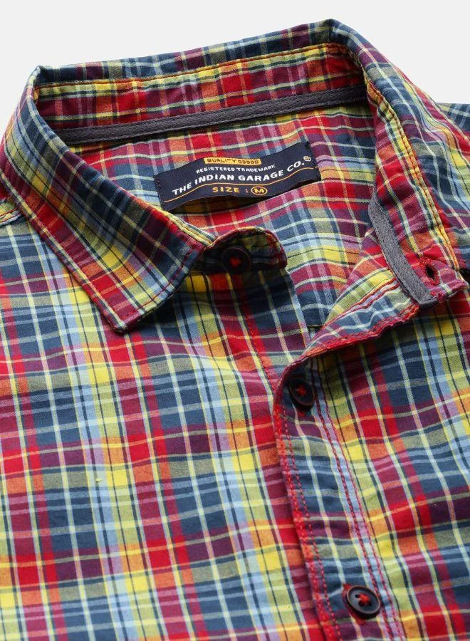 The Indian Garage Co The Indian Garage Co Men Multi Slim Fit Checked Shirt