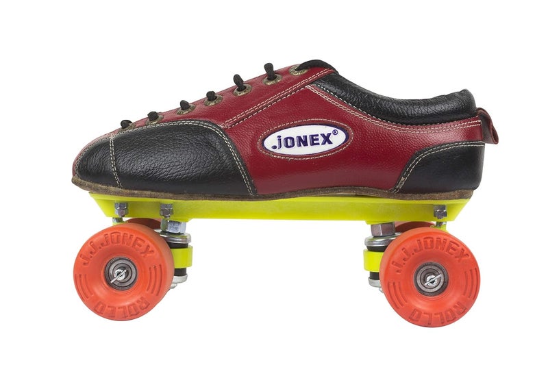 Jonex JJ Unisex_Youth Fix Body Quad Shoe Skates Rollo Rubber Artistic_Skate_Wheel For Senior With Free Bag Size 10 (28 Cm) (MYC), Black - Image 1