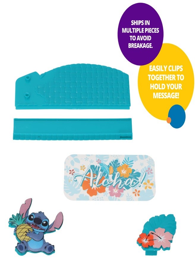 ديكوباك غطاء كعكة ألوها من ديكوسيت® بتصميم غرزة ديزني، مع حامل صورة أو رسالة، قابل للتخصيص | لأعياد الميلاد والاحتفالات - Image 4