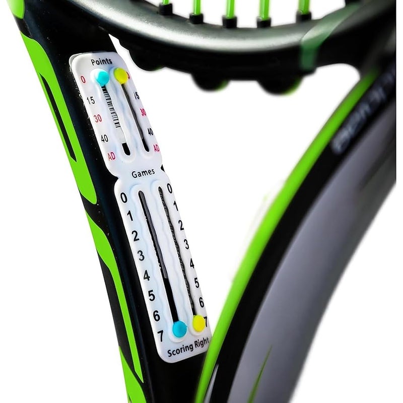 Scoring Right Portable Tennis Racket and Padel Scorekeeper, Easily Mounted Small Score Board to Keep Score of Points, Games, and Sets, ITF Conforming and Lightweight Mini Score Keeper, 1.9g, White - Image 1