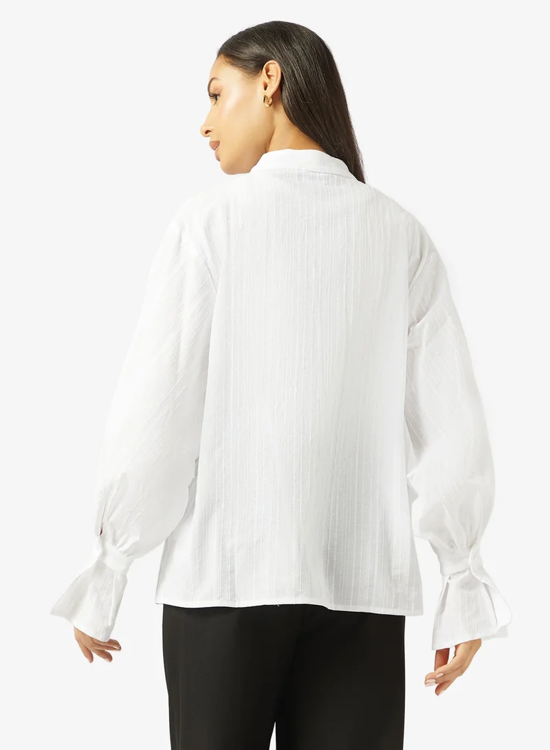 جينجر قميص بأزرار كبير الحجم