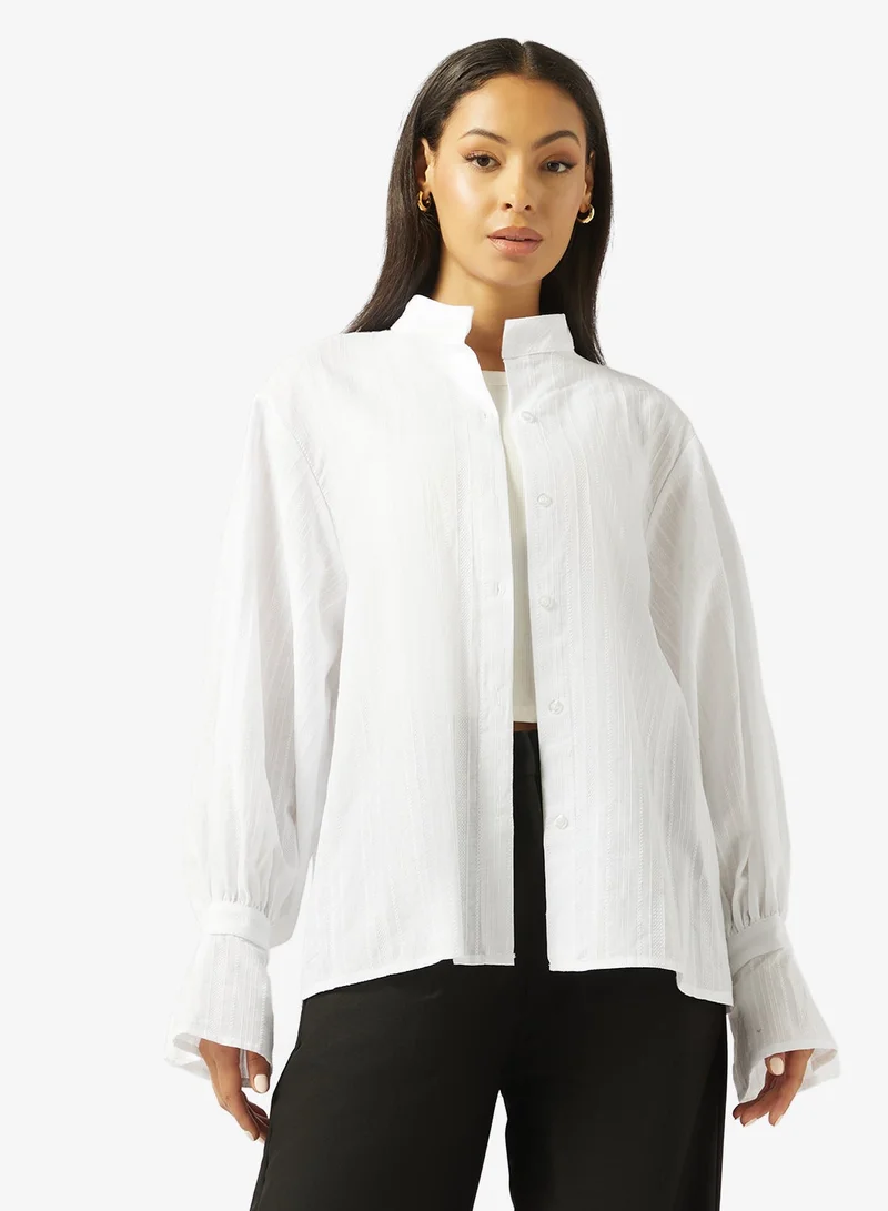 جينجر قميص بأزرار كبير الحجم