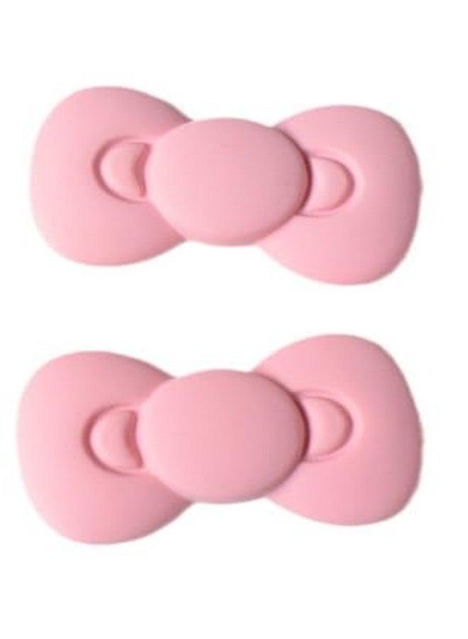 Tustao 1Set of 2 Pink Bow Hair Clips Pink Bows for Girls, Barrettes for Women Hair Bows, Fashion Bow Hairpin Alligator Clips Accessories, Hair Clips for Girls and Women Clips - Image 1
