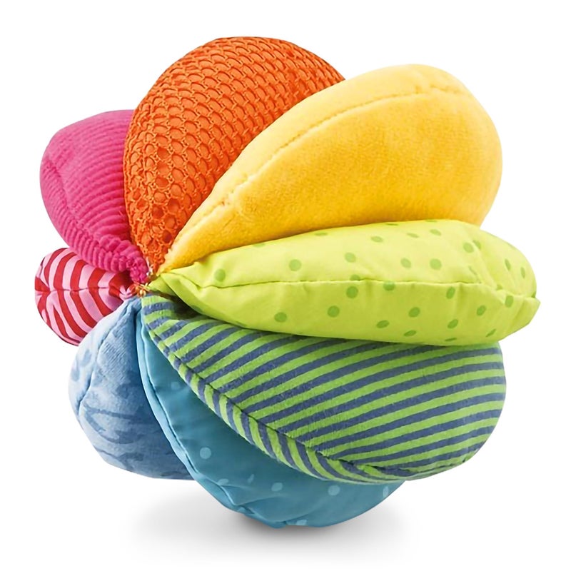 HABA Rainbow Baby Ball - Machine Washable Sensory Toys - Ideal Baby Toy for Teething, Tummy Time Toys for Ages 6 Months & up - Image 1