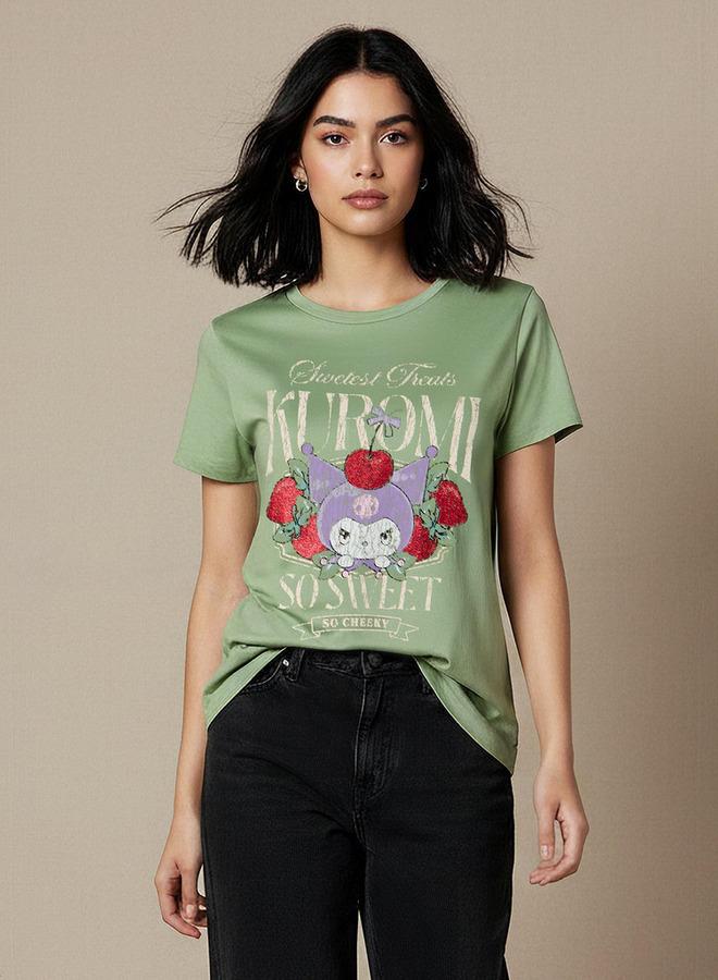 SP Characters Cotton T shirt with Kuromi Print - Image 1