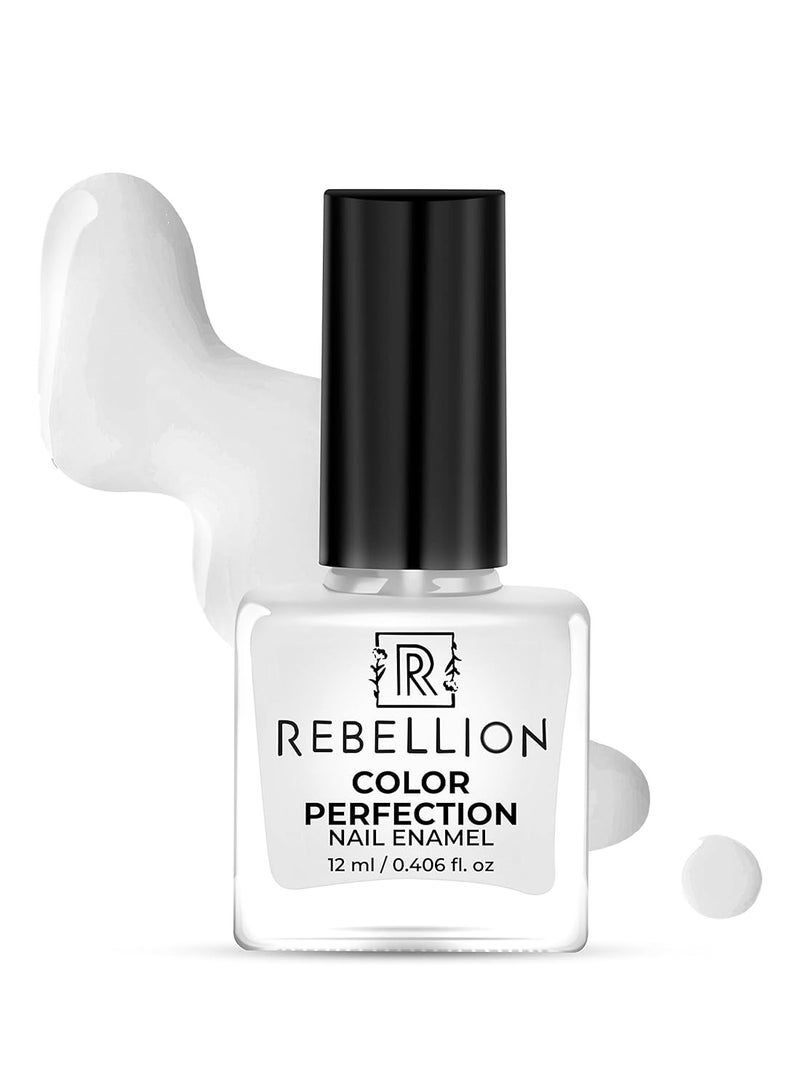 Rebellion Color Perfection Nail Enamel 12ml White Pure Soul White RG06 - Image 1