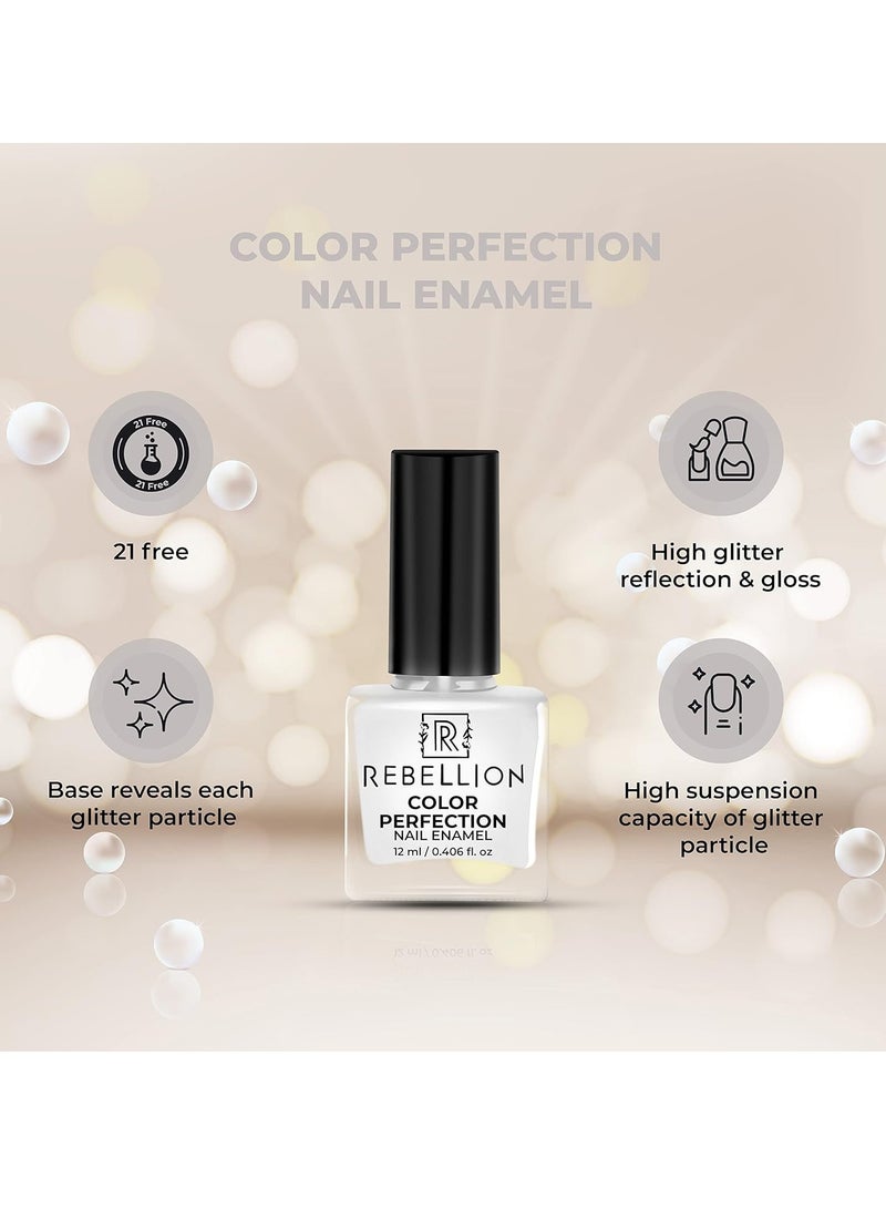 Rebellion Color Perfection Nail Enamel 12ml White Pure Soul White RG06 - Image 4