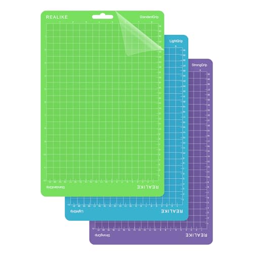 REALIKE 8.5”x12” Cutting Mat Compatible with Cricut Joy Xtra (StandardGrip, LightGrip, StrongGrip 3 Mats), Variety Adhesive Cutting mats for Joy Xtra Accessories - Image 1