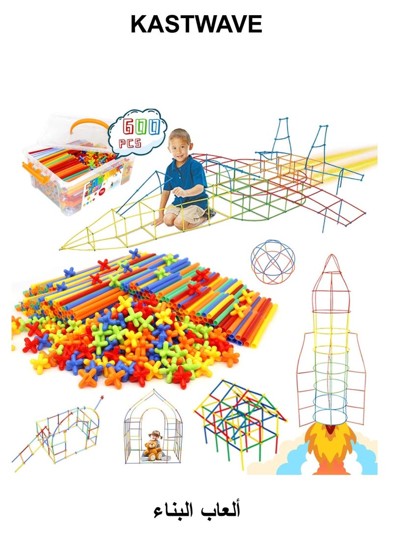 KASTWAVE Construction Toys 600 Pieces Of Straw Toys - Image 1