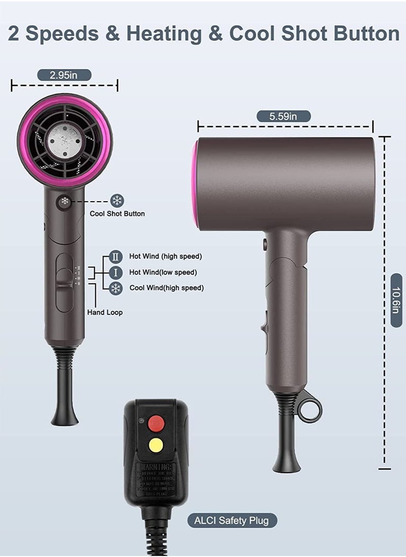 General - Multi Functional Professional Styling Fast Hair Dryer,2000W Powerful Ac Motor Fast Drying Blow Ionic,With 2 Speed 3 Heat Setting,Foldable Blow Ionic Dryer for Home,Travel Use - Image 1