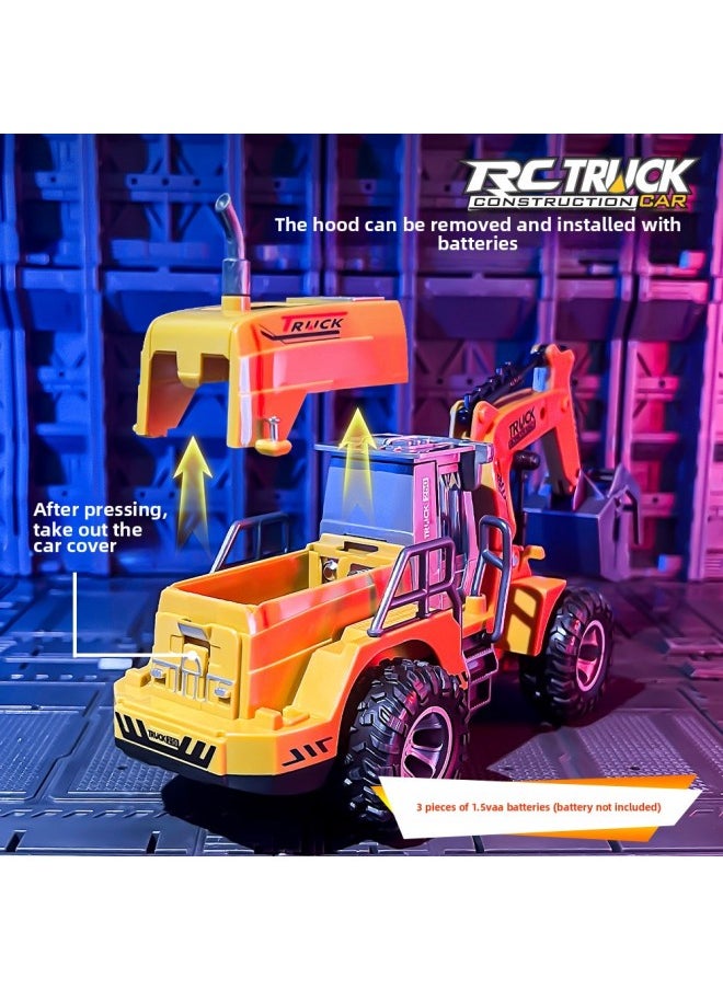 null - E-commerce Excavator Wood Grabbing Machine Bulldozer Road Pressing Engineering Vehicle Electric Remote Control Vehicle Four-way Five-way Model Vehicle-Colour:The Front Arm Of The Sitong 814-5 Bulldozer (white) Cannot Be Swung Remotely-Proportion:Package 2: (electricity Included) 3 Rechargeable Batteries, 1 Charging Stand, 2 Remote Control Batteries - Image 1