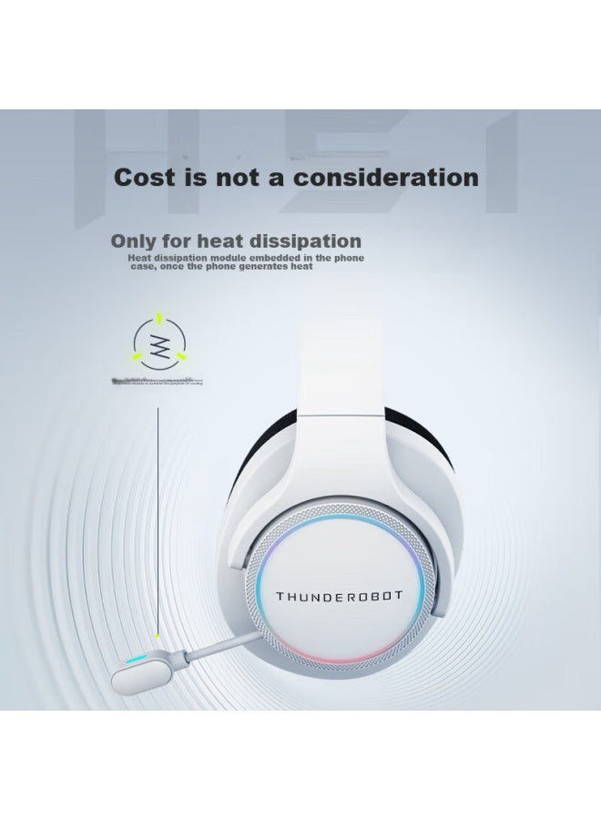 Thunderobot H51 Tri-mode Version Wired Headphones, White Gaming Headset, Usb Computer Headset, E-sports Over-ear Headphones, Surround Rgb Lighting Effects - Image 3