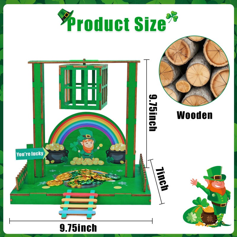 Phoncoo St Patrick's Day Leprechaun Trap Kit, St Patrick's Day DIY Toys Gift for Kids, Leprechaun Trap Crafts Kit to Catch A Leprechaun, St Patrick's Day Party Supplies Decorations - Image 2