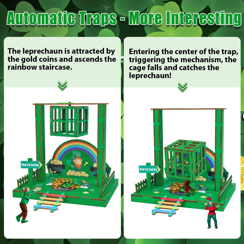 Phoncoo St Patrick's Day Leprechaun Trap Kit, St Patrick's Day DIY Toys Gift for Kids, Leprechaun Trap Crafts Kit to Catch A Leprechaun, St Patrick's Day Party Supplies Decorations - Image 5
