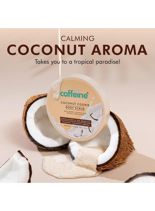 MCaffeine Coconut Cookie Body Scrub For Exfoliation & Tan Removal With Coffee Coconut Milk Apricot & Shea Butter Reduce Skin Darkness Calming Coconut Aroma Glowing Skin For Men & Women 175G  - Image 3
