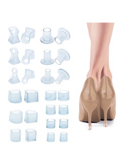 SYOSI Clear High Heel Protectors for High Heel Shoes,Women Shoes Heels Savers Stopper for Grass/Uneven Floor/Wedding Ceremony/Outdoor Events 13 Pairs  - Image 1