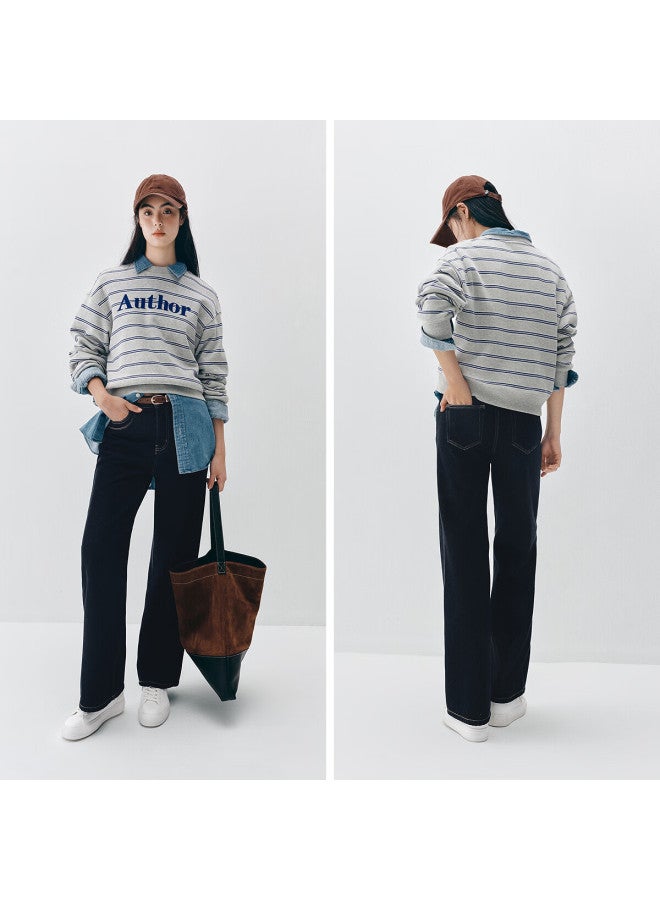Semir Women's Winter Striped Letter Fleece Pullover Hoodie Fashion Style 101725116001 - Image 2