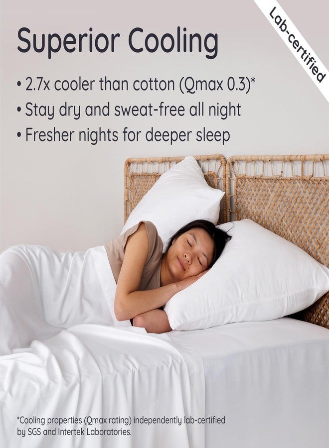Bambaw 100% Viscose Derived from Bamboo Pillowcase Queen Size - Set of 2 Queen Cooling Pillow Cases with Envelope Closure, Breathable & Super Soft Pillow Cases, Anti Acne Pillow Case (White) - Image 3
