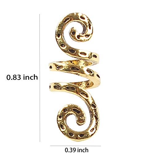 VinBee 30 PCS Viking Rings for Hair Braid Beard,Aluminum Dreadlocks,Hair Cuffs for Braids,Adjustable Charms,Viking Metal Braiding Beads Filigree Accessory (Gold) - Image 3