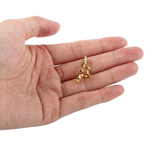 VinBee 30 PCS Viking Rings for Hair Braid Beard,Aluminum Dreadlocks,Hair Cuffs for Braids,Adjustable Charms,Viking Metal Braiding Beads Filigree Accessory (Gold) - Image 5