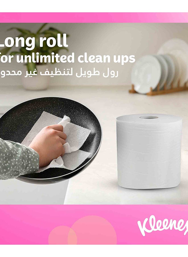 Kleenex Kitchen Paper Towel, Mega Roll Tissue, 6 Rolls x 350 Meters, High Absorbency for Multi Purpose - Image 3