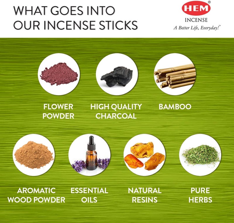 HEM Lemongrass Incense Sticks - 20 Sticks per Pack, Set of 6 Packs - Image 4