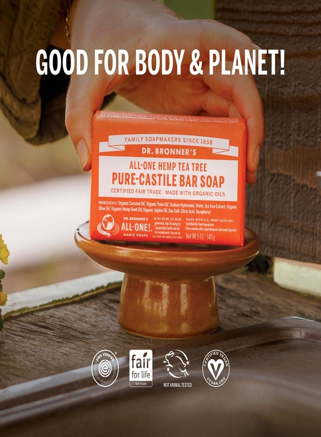 Dr. Bronner's صابون د. برونر السحري النقي من الكاستيل - مصنوع من زيوت عضوية معتمدة متجددة - للوجه والجسم والشعر - صابون نباتي للرجال والنساء - شجرة الشاي، عبوة من 2، 5 أونصة - Image 2