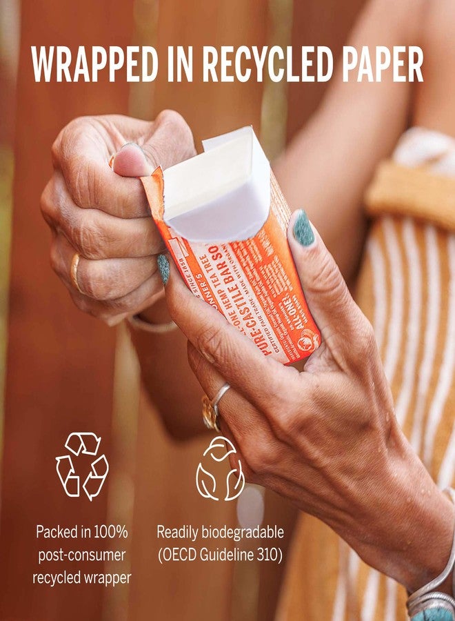 Dr. Bronner's صابون د. برونر السحري النقي من الكاستيل - مصنوع من زيوت عضوية معتمدة متجددة - للوجه والجسم والشعر - صابون نباتي للرجال والنساء - شجرة الشاي، عبوة من 2، 5 أونصة - Image 3