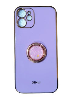 Generic Protective Case Cover For iPhone 12 mini Straight 6D Plating Gold Edge TPU Shockproof Case with Ring Holder 