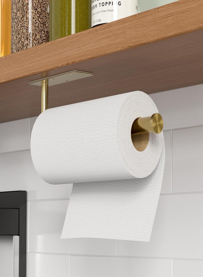 CHIKESI Paper Towel Holder Under Cabinet, Self-Adhesive,No Drilling, Stainless Steel, Wall-Mounted for Kitchen and Bathroom, Easy Install, Durable, Space-Saving, Ideal for Home, RV (Gold, 1 Pack) - Image 2