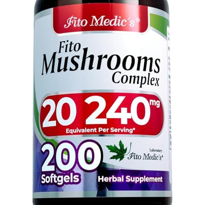 FITO MEDIC'S Lab Mushroom Complex Supplement, 18 Species Blend, 200 Softgels - Image 1