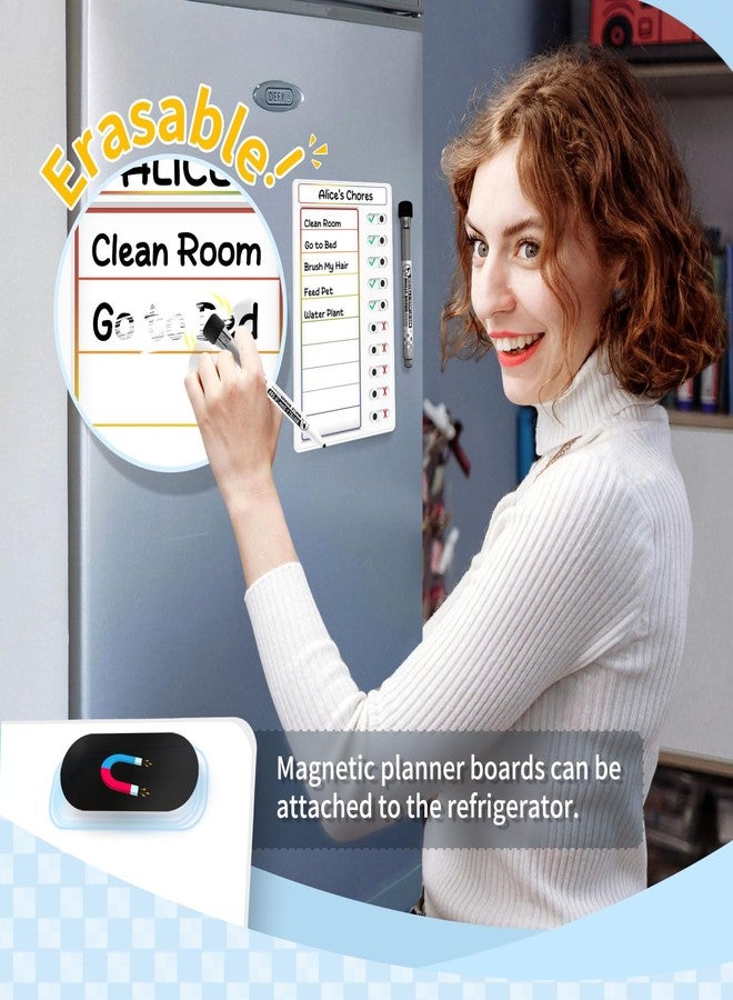 Jupyn 2 Pcs Chore Chart for Kids: Dry Erase My Chores Slider Chart, Magnetic Visual Schedule for Fridge, Kids Daily Checklist - ADHD Tools: to Do List and Routine Chart for Multiple Kids (Rainbow 2-pack) - Image 2