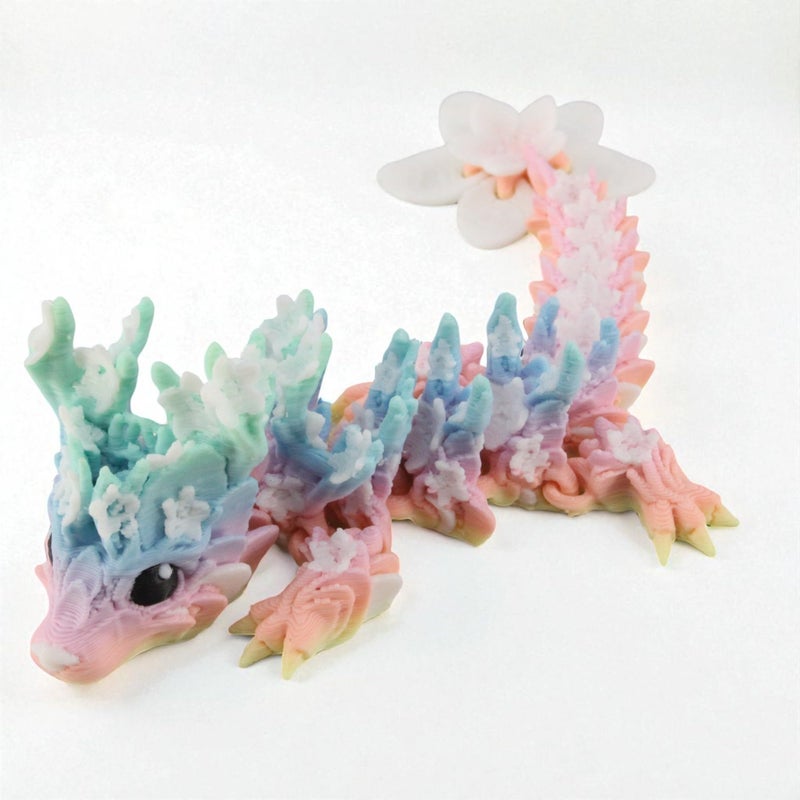 PowerTRC Mini Articulated 3D Printed Dragon Cute Baby Blossom Dragon Poseable Fidget Toy for Teens Adults 55 Inches Made in USA - Image 3