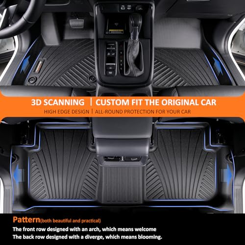 Binmotor-All Weather Floor Mats for Kia Sorento Hybrid 2025 2024 2023 2022 2021(PHEV & HEV), 1st & 2nd & 3rd Row Full Set, Heavy Duty TPE Car Floor Liners Black for Kia Sorento Hybrid Accessories - Image 2